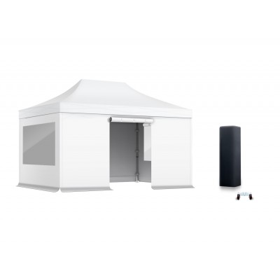 Tente de stockage Tente Abri Basic 2-en-1, 4x6m PE, Blanc